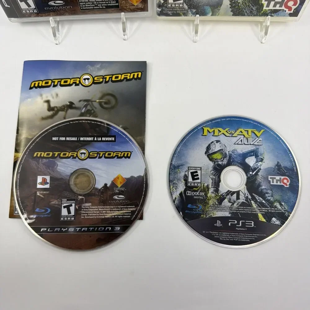 PS3 Racing Game Lot of 2 MX vs ATV Alive & MotorStorm PlayStation 3 Tested